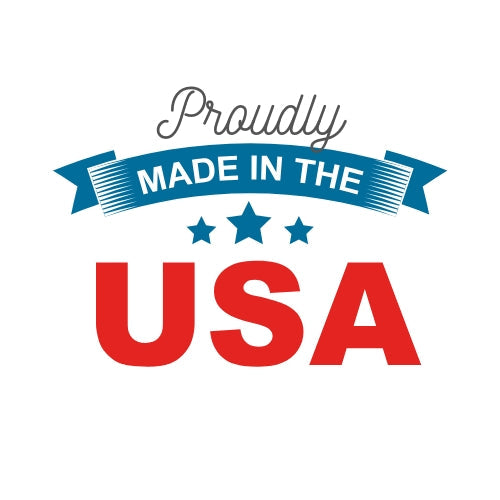 a logo with the text "Proudly Made in the USA" prominently displayed.