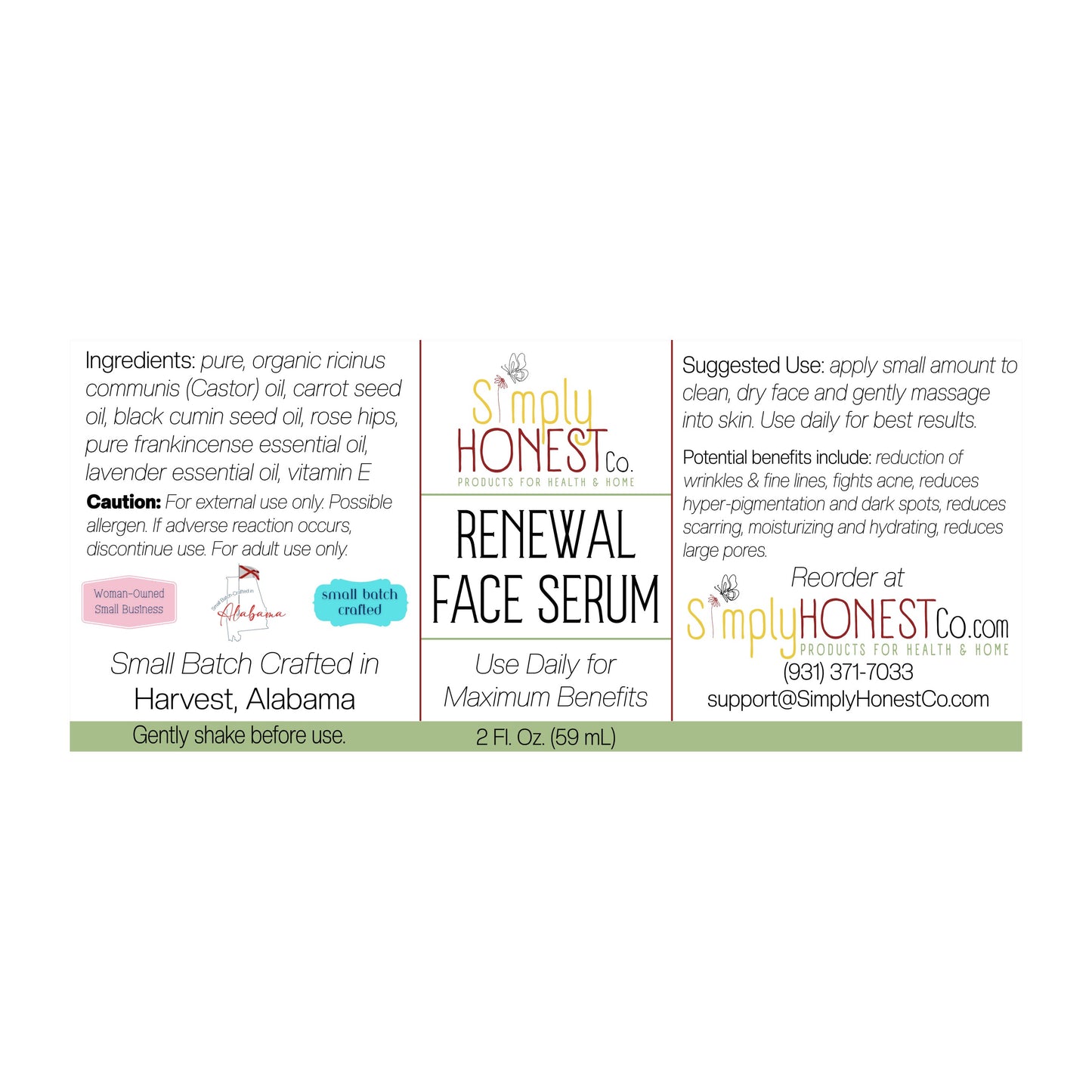 Renewal Face Serum for Wrinkles, Hyperpigmentation, Acne and Scars