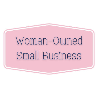 a pink sign that says woman - owned small business