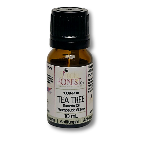 a bottle of tea tree essential oil