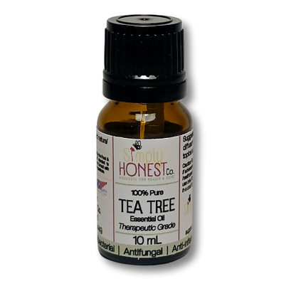 a bottle of tea tree essential oil