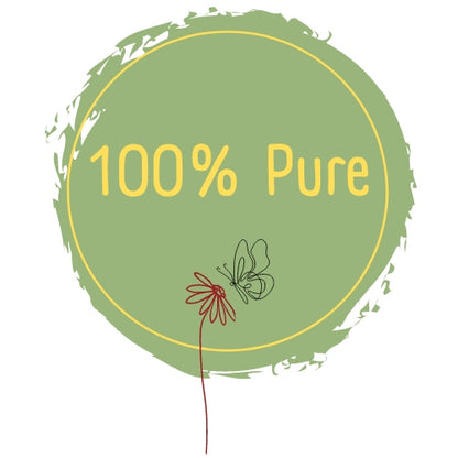 a sign that says 100 % pure with a butterfly on it