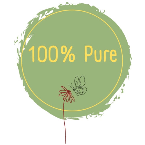 a sign that says 100 % pure with a butterfly on it