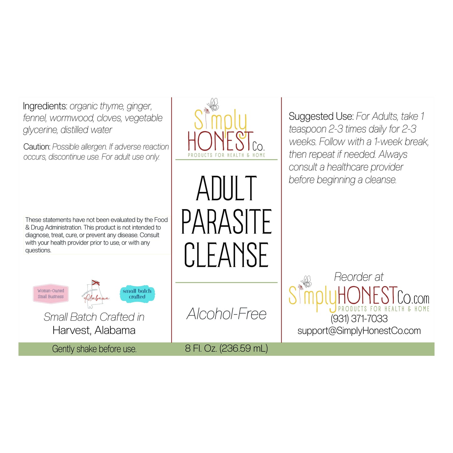 Adult Parasite Cleanse Infusion - Glycerine Based