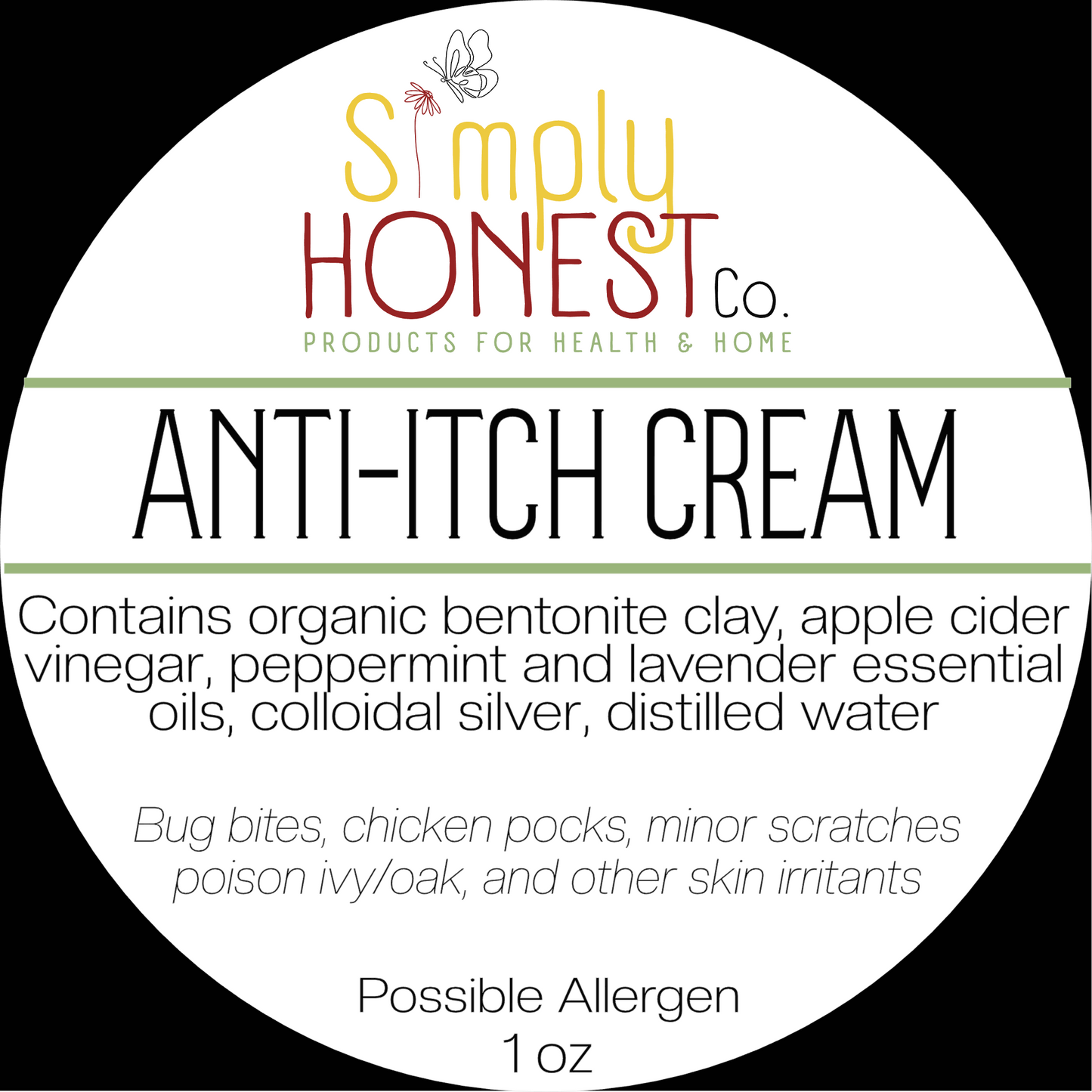 Anti-Itch Cream for Bug Bites, Chicken Pox, Poison Ivy/Oak, Minor Scratches