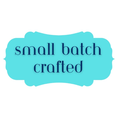 a blue sign that says small batch crafted