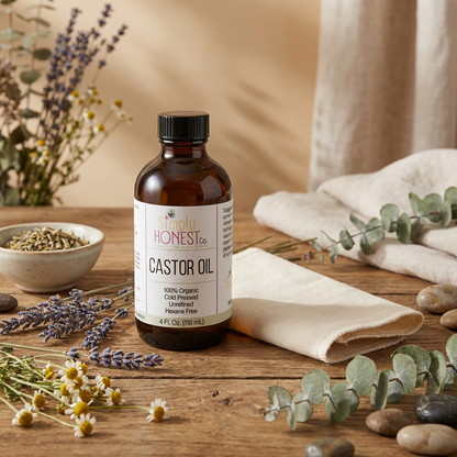 Organic Castor Oil Pack Kit Cold Pressed Hexane Free Unrefined Unbleached Cotton Flannel