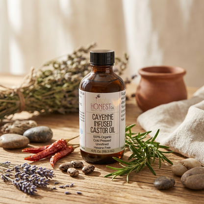 Cayenne Pepper Castor Oil – Stimulating Scalp Treatment & Hair Growth Oil Infusion