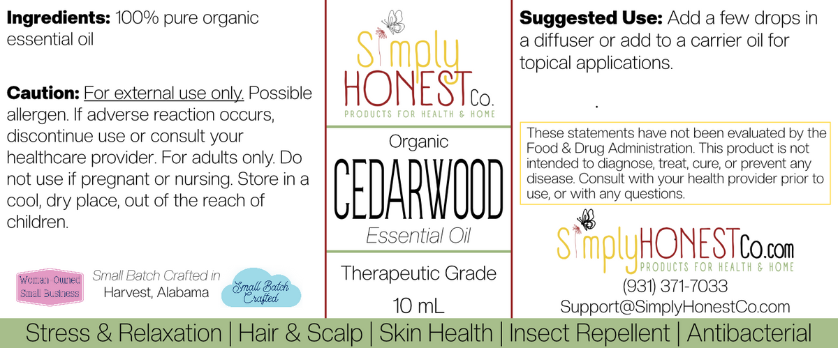 Cedarwood Essential Oil 10mL Glass Bottle