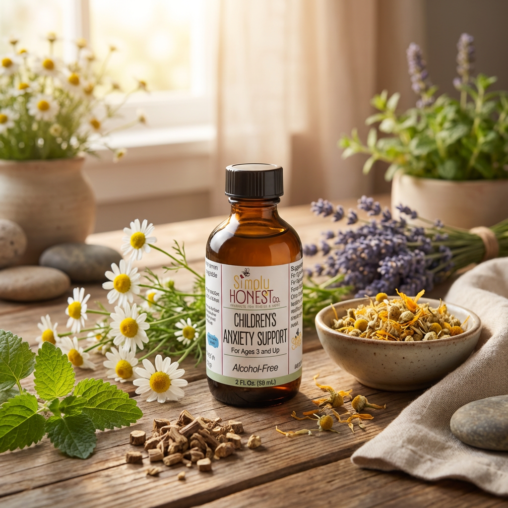 Children's Anxiety Support - Alcohol Free Glycerite | Gentle Calming Herbal Blend