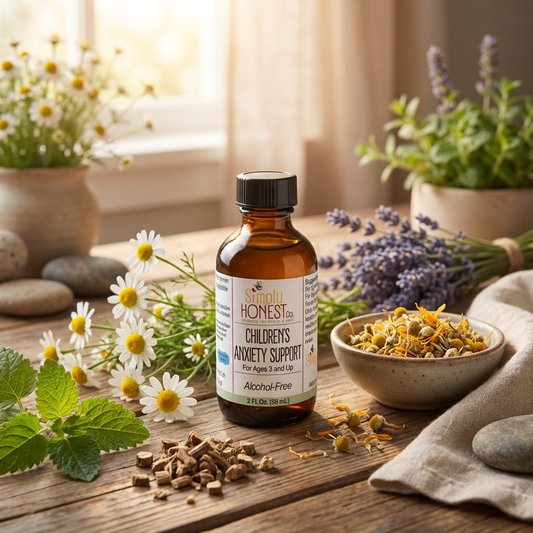 Children's Anxiety Support - Alcohol Free Glycerite | Gentle Calming Herbal Blend