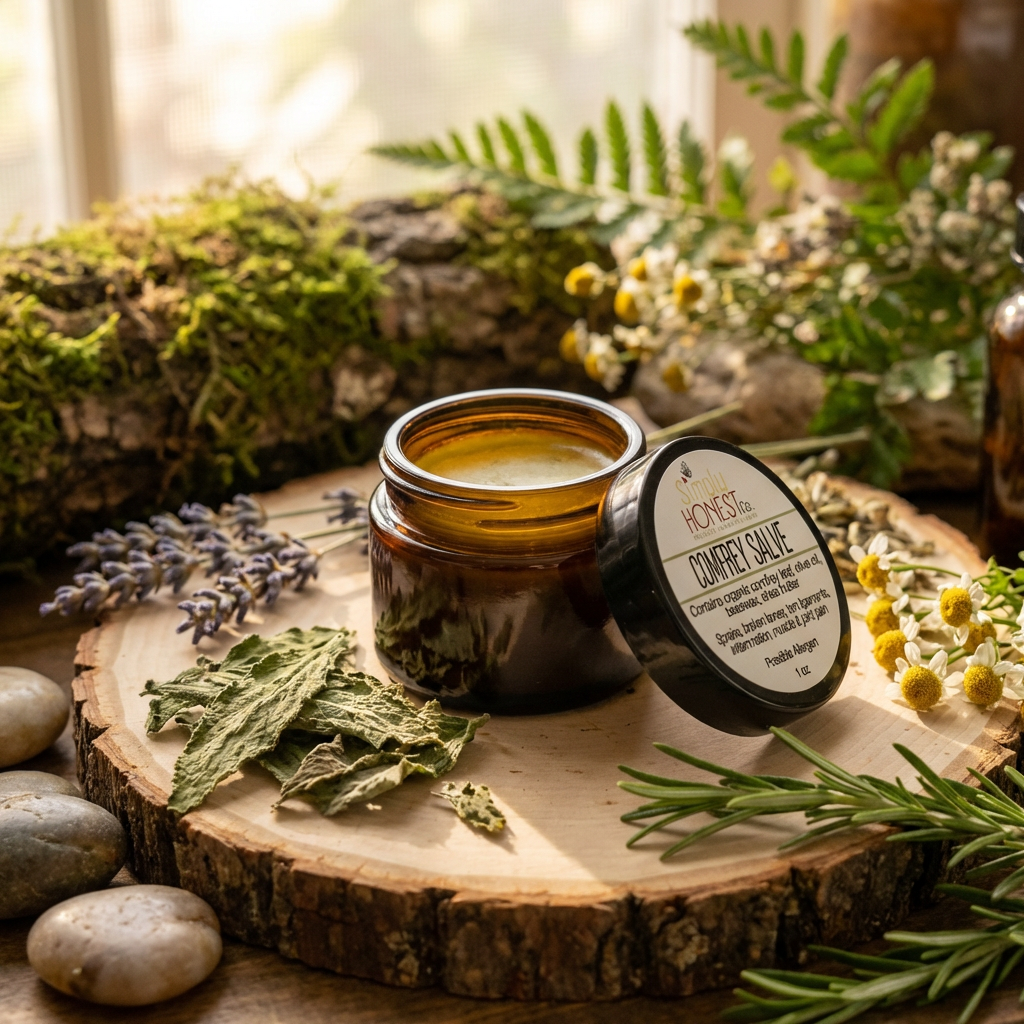 Comfrey Salve for Sprains, Broken Bones, Torn Ligaments, Inflammation, Muscle and Joint Pain