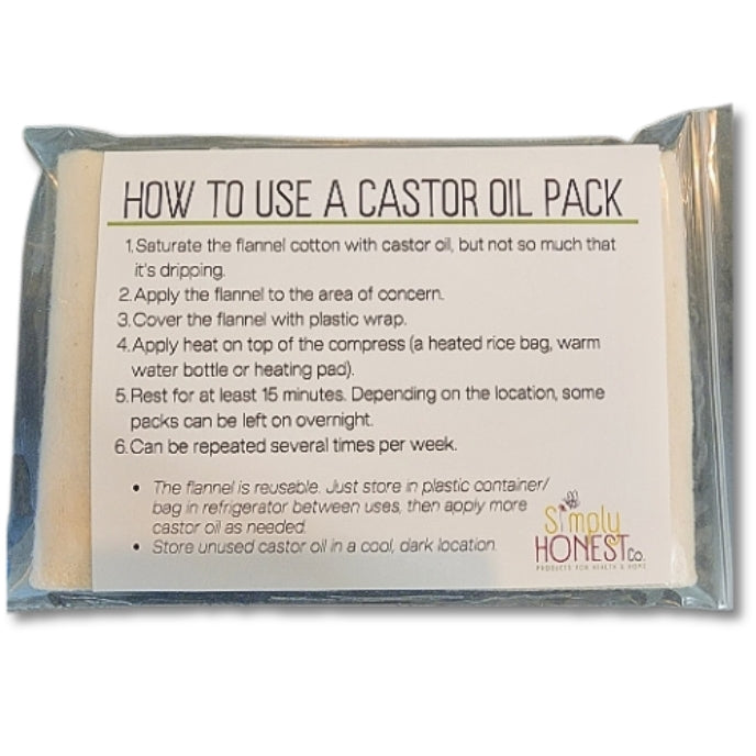 Organic Jamaican Black Castor Oil Pack Kit Cold Pressed Hexane Free Unrefined Unbleached Cotton Flannel