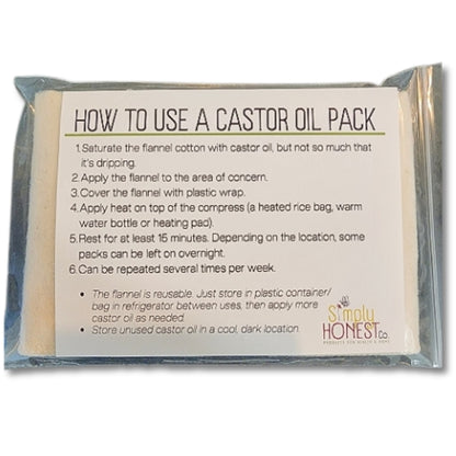 Organic Jamaican Black Castor Oil Pack Kit Cold Pressed Hexane Free Unrefined Unbleached Cotton Flannel