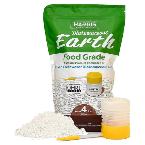 Harris Diatomaceous Earth Food Grade, 4lb with Powder Duster Included in The Bag