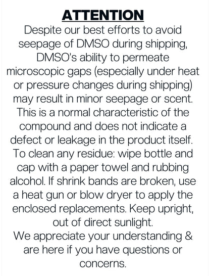 DMSO 99.995% Pure Liquid Pharma Grade, Non-Diluted, Low Odor