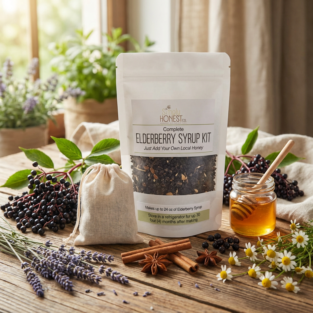 Organic Elderberry Syrup Kit - Make Elderberry Tonic | Immune Support Herbal Supplement