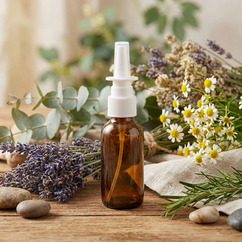 Amber Glass Nasal Sprayer - 1 oz Refillable Travel Size Nasal Spray Bottle