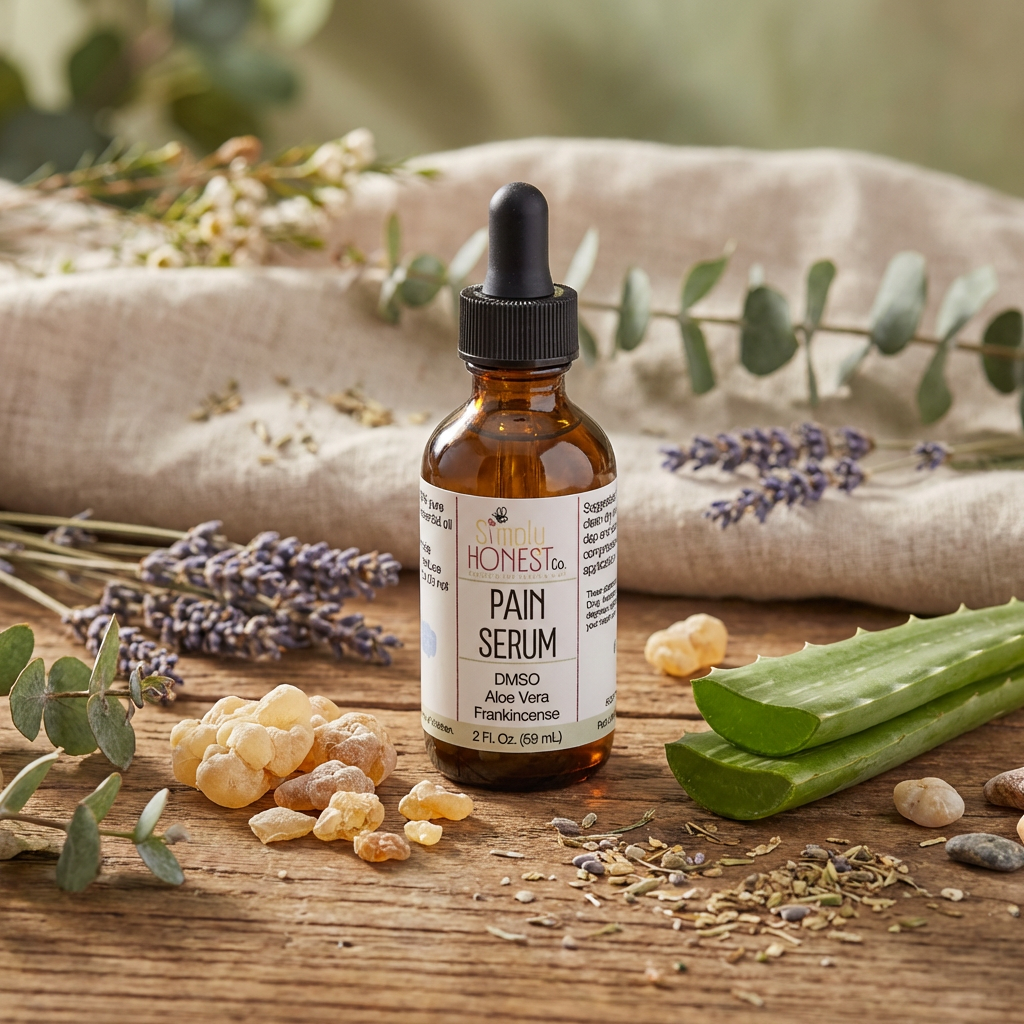 Pain Relief Serum - Natural Topical Remedy with DMSO, Aloe Vera & Frankincense