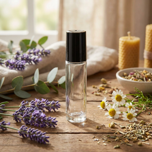 Empty 10 mL Glass Roller Bottle for DMSO, Essential Oils