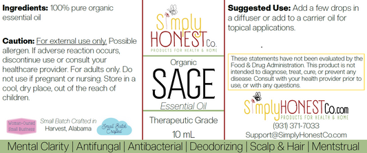 Sage Essential Oil 10mL Glass Bottle