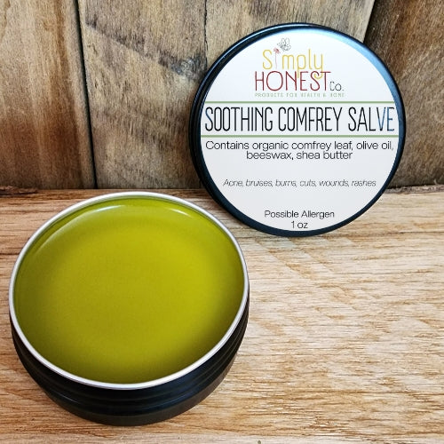 Soothing Comfrey Salve for Burns, Bruises, Wounds, Acne, Bug BitesInflammation