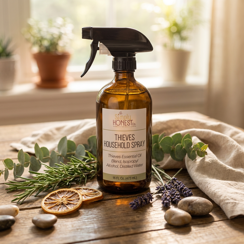 Thieves Blend Spray – Natural Disinfectant Household Cleaner | 16 oz Glass Bottle