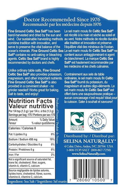 Celtic Sea Salt, Fine Ground Resealable Bag, 8 oz